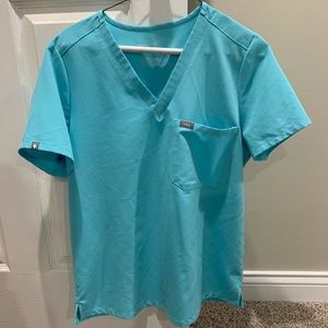 FIGS Medium Catarina Top in Neon Blue